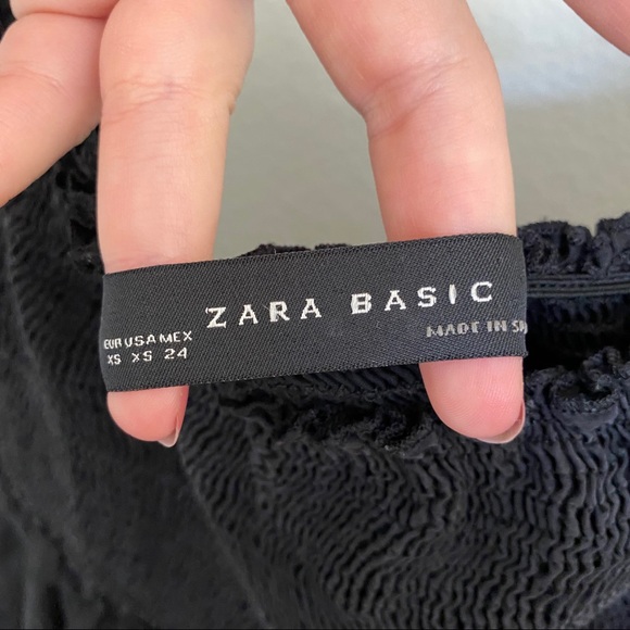 'Zara Basic Black Puff Sleeve Chiffon Dress XS - Picture 5 of 7